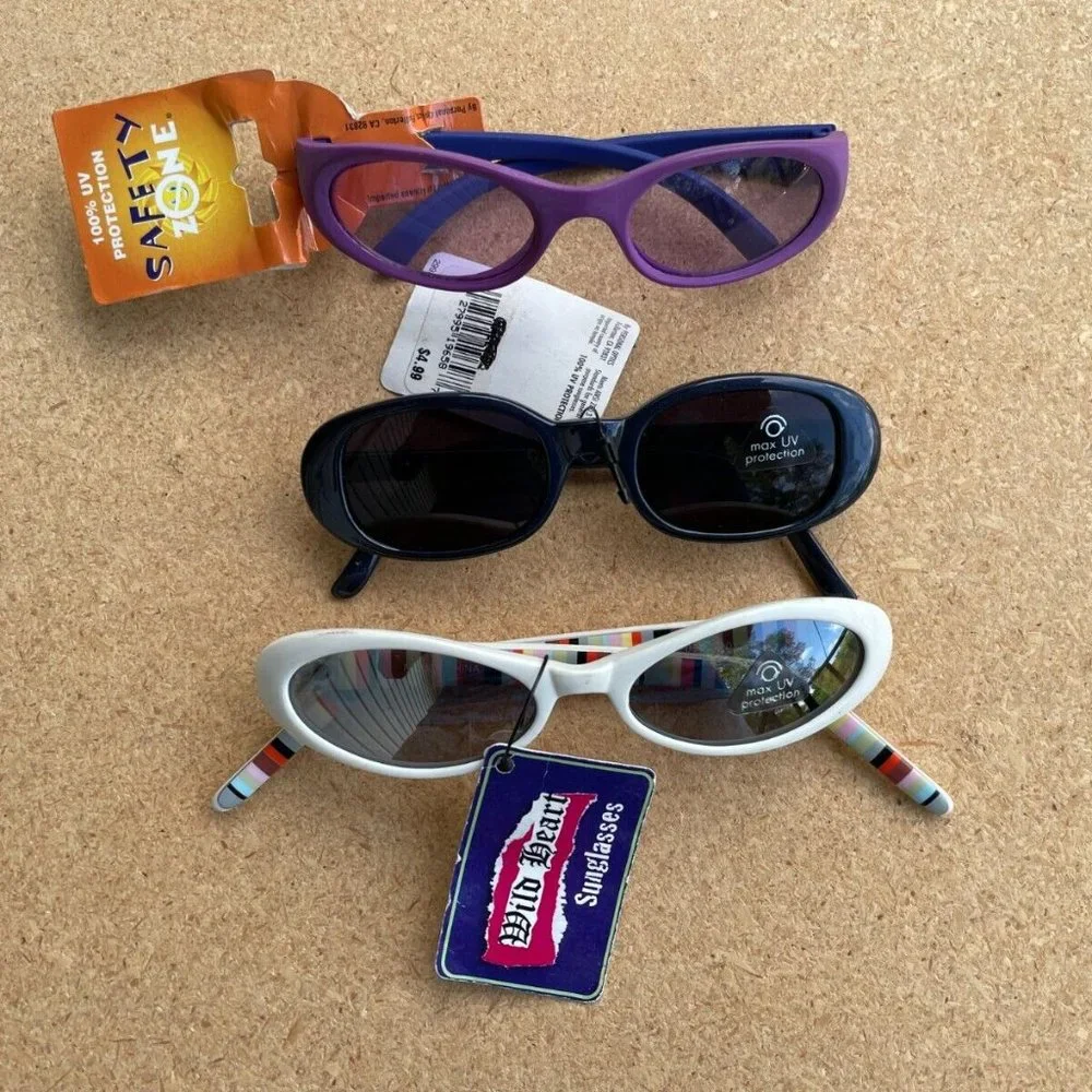 Lot of 3 Kids Sunglasses Multi Color Eye Wear Boys Girls Sunglasses Set of 3